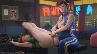 Treino de dedilhado lésbico Cammy e Chun-Li