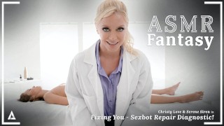 ASMR Fantasy - Hiper Prawdziwy Sexbot Christy Love SQUIRTS Na Całym Lesbijskim Techniku Serene Siren