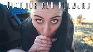 Outdoor Car Blowjob / Cum Swallow