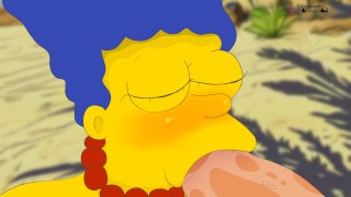 Marge ha succhiato il cazzo sulla spiaggia! La nuova animazione dei Simpson Dsanimation HENTAI !