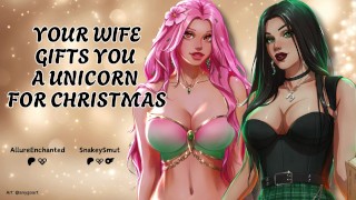 Your Wife Gifts You A Unicorn For Christmas | Audio Porn | Threesome | Double Blowjob