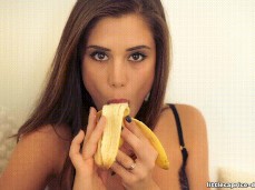 Caprice blows banana gif