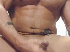 Hot-chested muscle hunk Duke78xxx jerks off kneeling, cums a lot 0004-1 5 gif