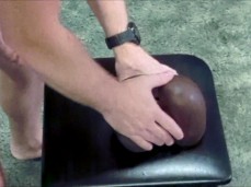 Man with Sexy Hands spanks black pussy toy gif