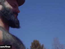 buff, hairy, hung Markus Kage fucks his hunting buddy on top of a quad 0549 gif